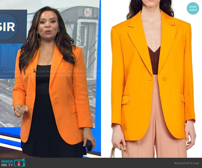 Sandro Harper One-Button Blazer worn by Adelle Caballero on Today