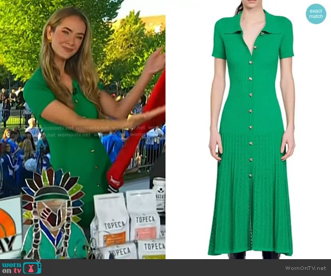 Sandro Lorel Short Sleeve Maxi Shirtdress worn by Olivia Jordan on Today