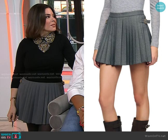 Sandro Pleated Mini Skirt worn by Erica Taylor on Today