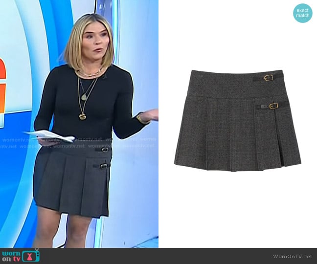 Jenna’s grey pleated mini skirt on Today