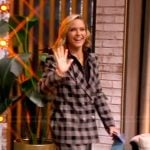 Sara’s black plaid blazer and pants on The View
