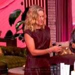 Sara’s burgundy leather pleated top and skirt on The View