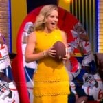 Sara’s yellow crochet tiered dress on The View