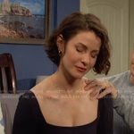 Sara’s black square neck top on Days of our Lives