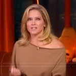 Sara’s beige one shoulder dress on The View