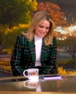 Sara’s green plaid blazer on The View