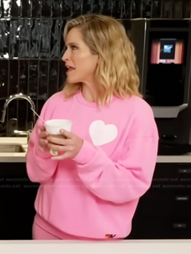 Sara’s pink heart sweatshirt on The View