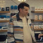 Sasha’s striped shirt jacket on Nobody Wants This