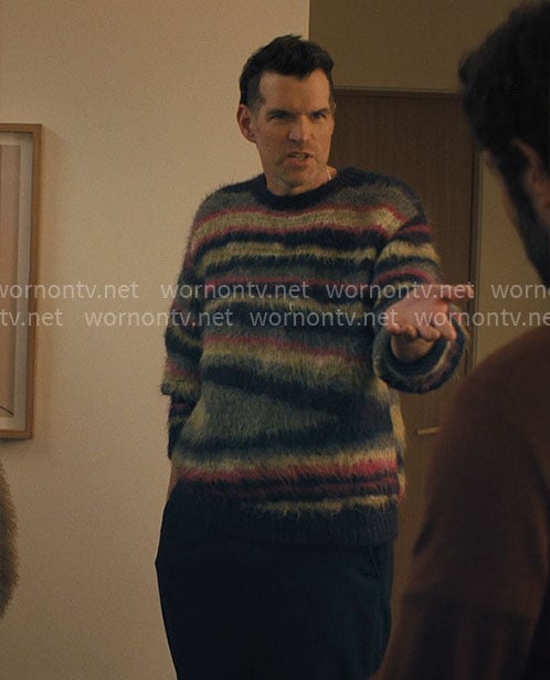 Sasha's fluffy striped sweater on Nobody Wants This