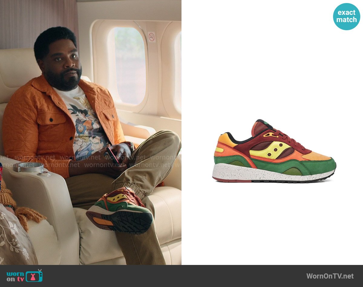 Saucony Shadow 6000 Sneakers in Fall Foliage worn by Howard (Ron Funches) on Loot