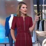 Savanah’s red contrast stitch dress on Today