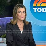Savannah’s black double breasted satin blazer on Today