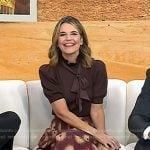 Savannah’s brown puff sleeve top and print skirt on Today