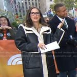 Savannah’s black leather sherpe coat on Today