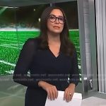 Savannah’s navy print wrap dress on NBC News Daily