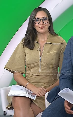 Savannah’s beige zip front mini dress on Today