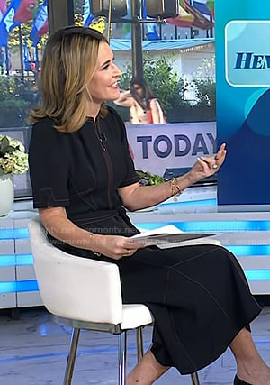 Savannah’s black dress with red stitching on Today