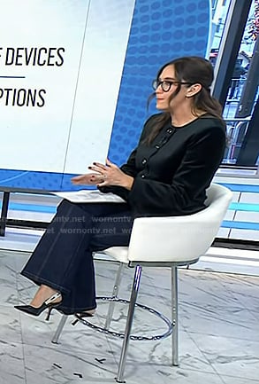 Savannah's black leather slingback pumps on Today