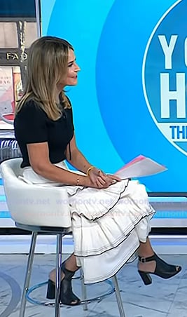 Savannah's black open toe leather sandals on Today