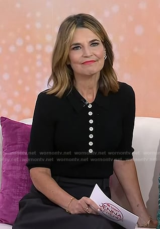 Savannah’s black polo and nylon skirt on Today