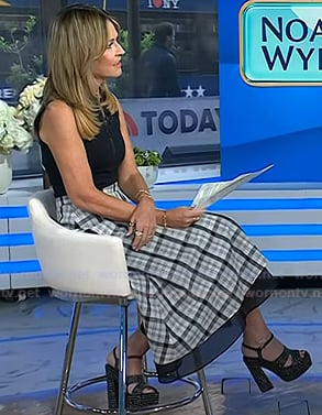 Savannah's black studded platform sandals on Today