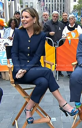 Savannah's blue floral heel sandals on Today