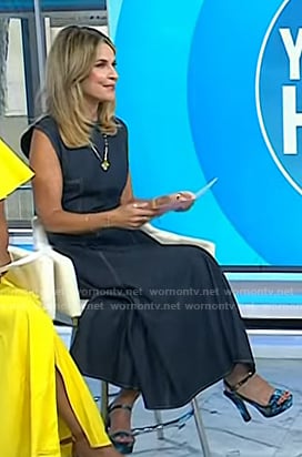 Savannah's blue floral heel sandals on Today