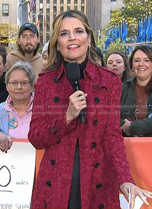Savannah’s red lace trench coat on Today