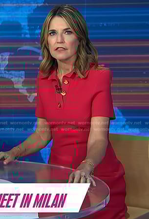 Savannah's red polo midi dress on Today