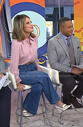 Savannah's white heeled loafers on Today