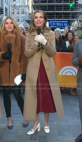 Savannah's white heeled loafers on Today