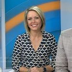 Dylan’s blue scalloped print wrap dress on Today