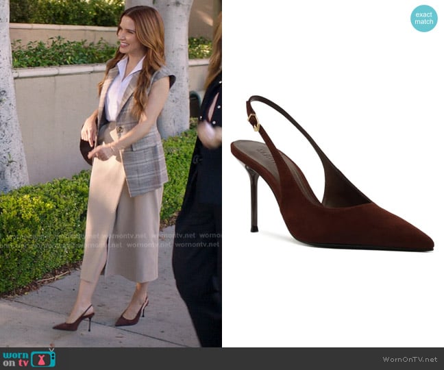 Schutz Alicia Pointed Toe Slingback Pump in Root Brown worn by Cass Beckman (Sophia Bush) on Greys Anatomy