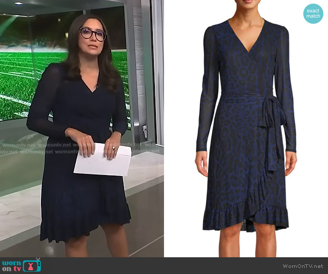 Scoop Printed Mesh-sleeve Wrap Dress worn by Savannah Sellers on NBC News Daily