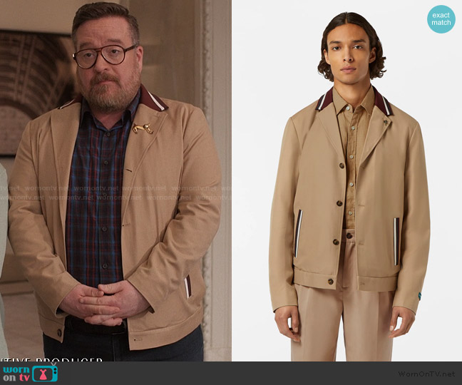 Scotch and Soda Contrast-Trimmed Tailored Shirt Jacket worn by Howard Morris (Michael Cyril Creighton) on Only Murders in the Building