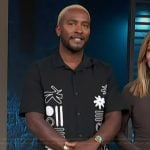 Scott’s black embroidered shirt on Access Hollywood