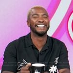 Scott’s black embroidered shirt on Access Hollywood
