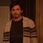 Jay’s gray striped cardigan on Only Murders in the Building