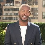 Scott’s navy blazer on Access Hollywood