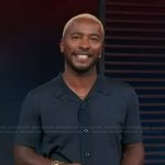 Scott’s navy shirt on Access Hollywood