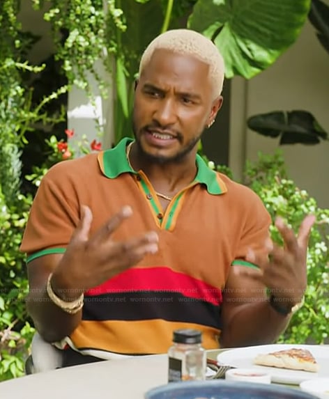 Scott’s striped polo on Access Hollywood