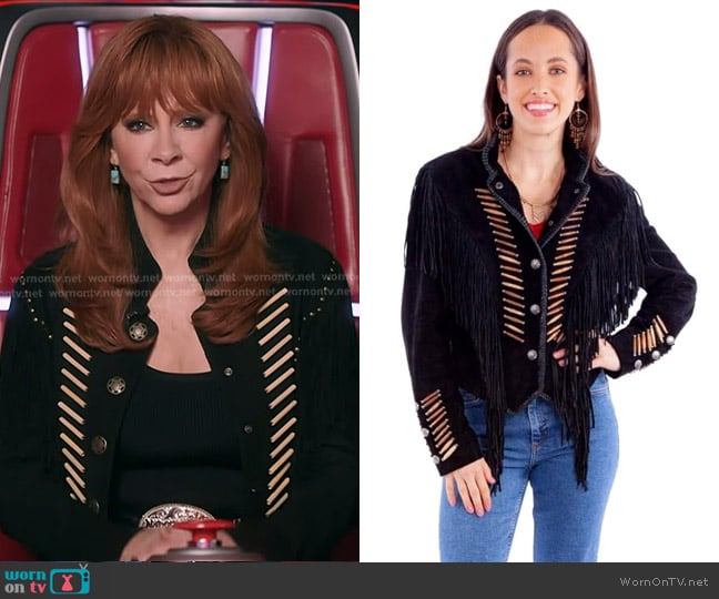 Scully Leather Fringe Jacket worn by Reba McEntire on The Voice