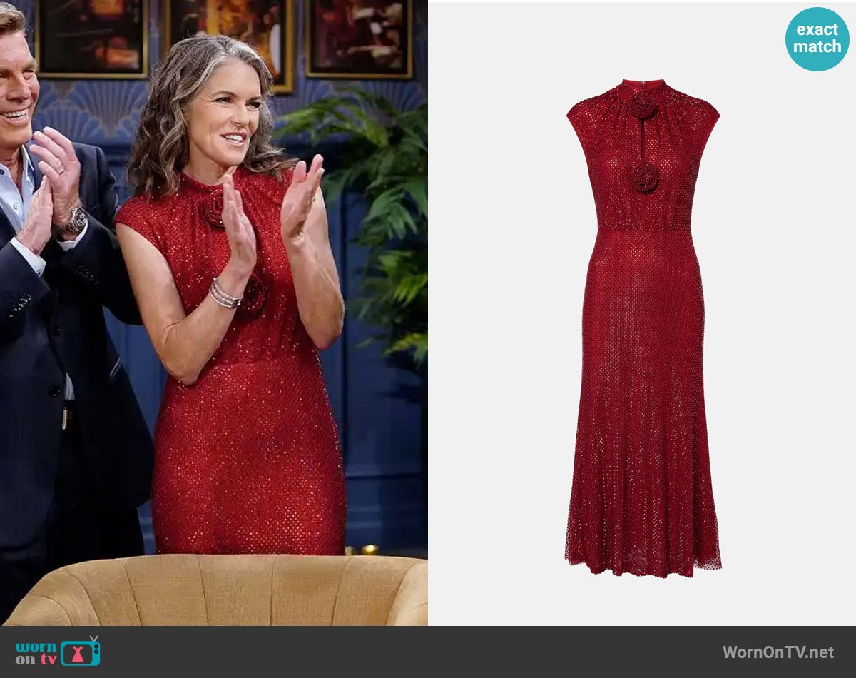 Self Portrait Embellished fishnet midi dress worn by Diane Jenkins (Susan Walters) on The Young and the Restless