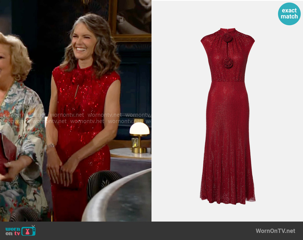 Diane’s red sparkly rosette dress on The Young and the Restless Diane’s red sparkly rosette dress on The Young and the Restless