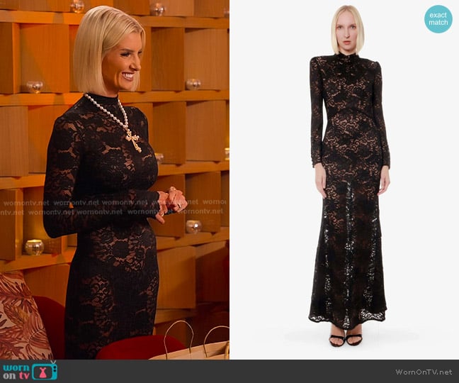 Self Portrait Lace Maxi Dress worn by Nicole Young on Selling Sunset