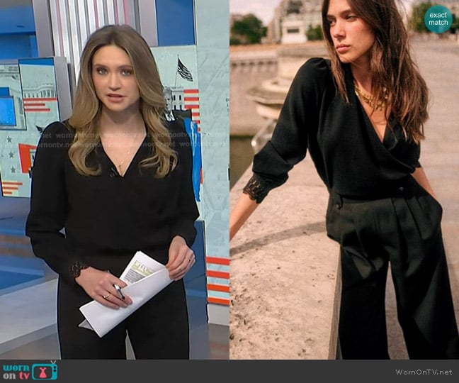 Sezane Amelie Blouse worn by Ellison Barber on NBC News Daily