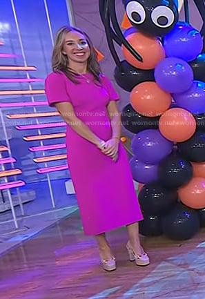 Shannon Doherty's pink short sleeve dress on Today