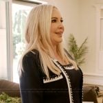 Shannon’s blue tweed trim jacket on The Real Housewives of Orange County