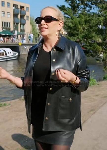 Shannon's black leather coat on The Real Housewives of Orange County