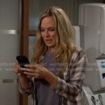 Sharon’s plaid shirt on The Young and the Restless